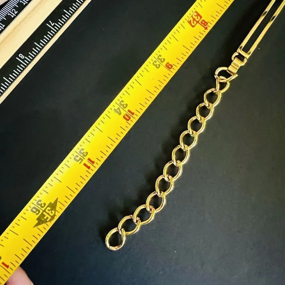 Vintage Italy Gold Plated Rhinestone Geometric Chain Belt Rectangle Links 4182